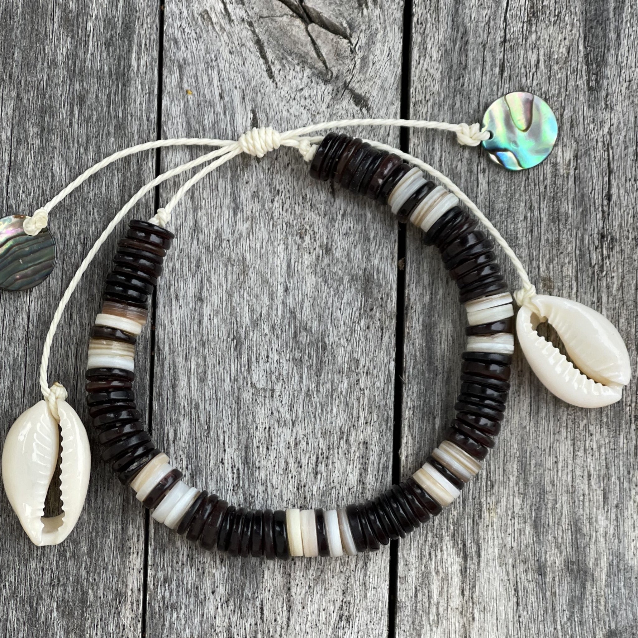 Beachy Bracelet/Anklet/Necklace with Abalone and Shells