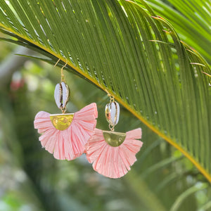 Peach Fan Earrings