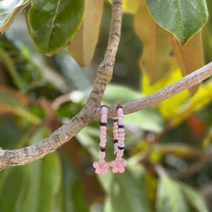Pink Flower Hawaiin Hoops