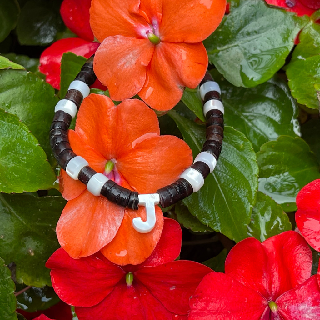 MOP Striped Initial Bracelets
