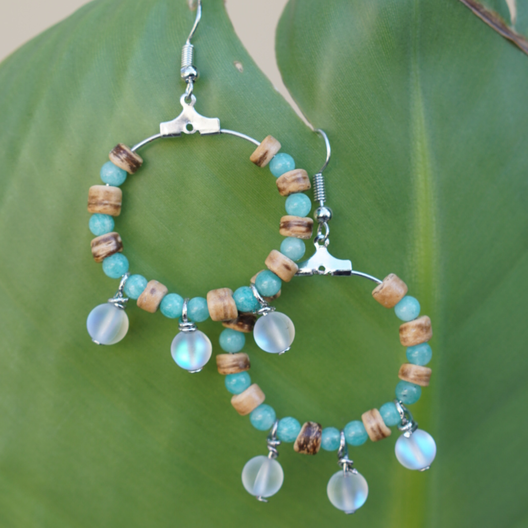 Coco and Fused Glass Hoops