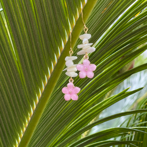 Pink Flower & MOP  Dangles