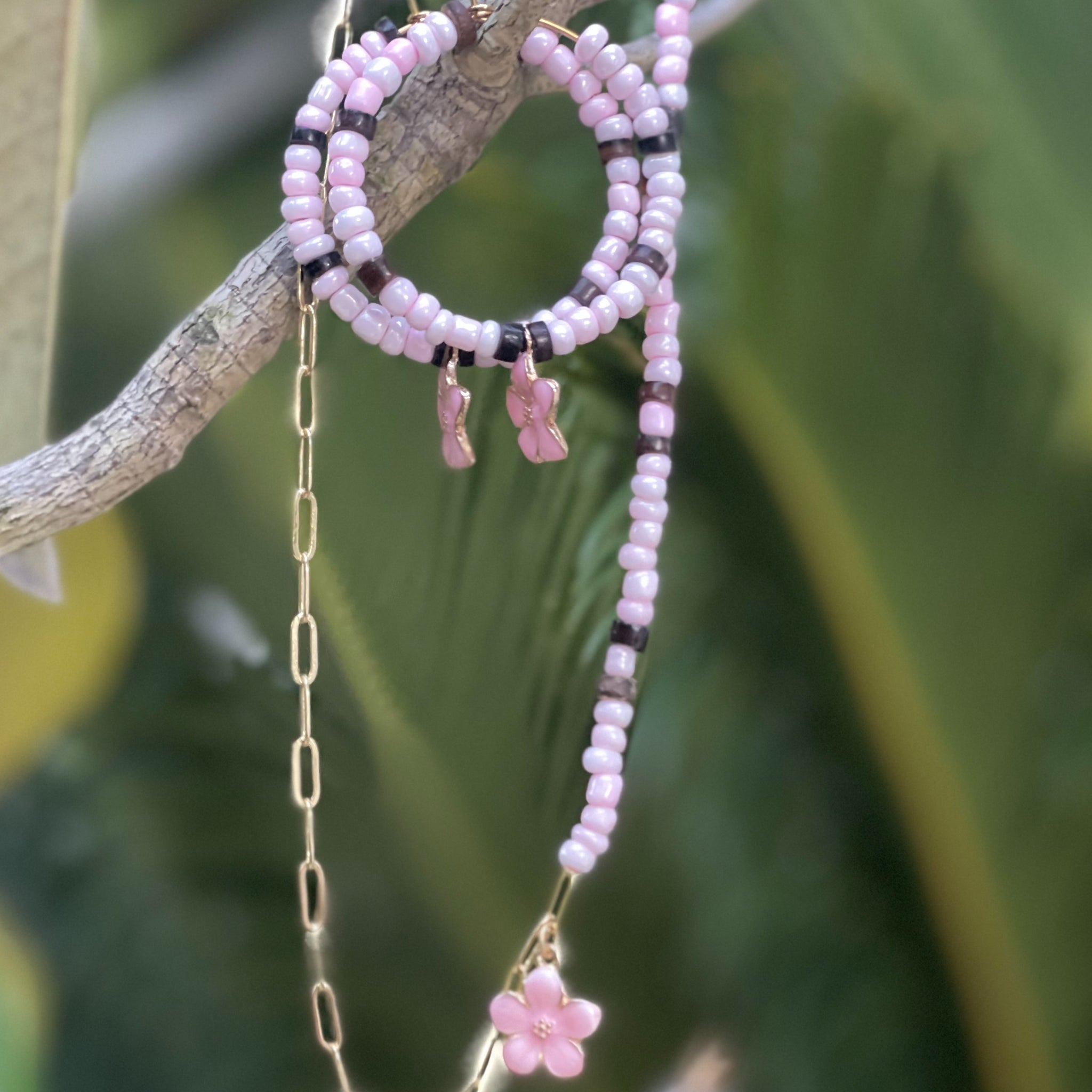 Pink Hibiscus Necklace
