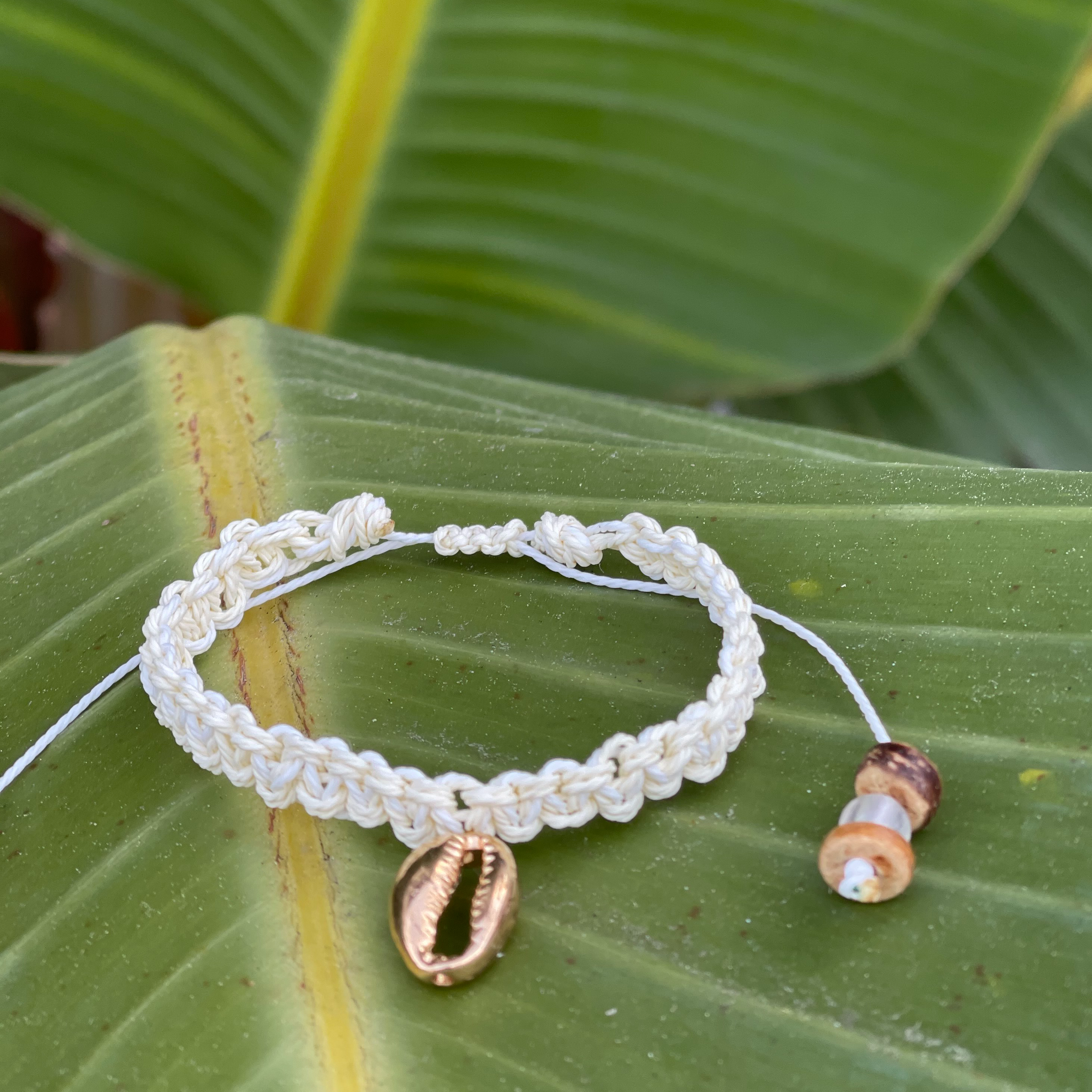Knotted Cowrie Bracelet