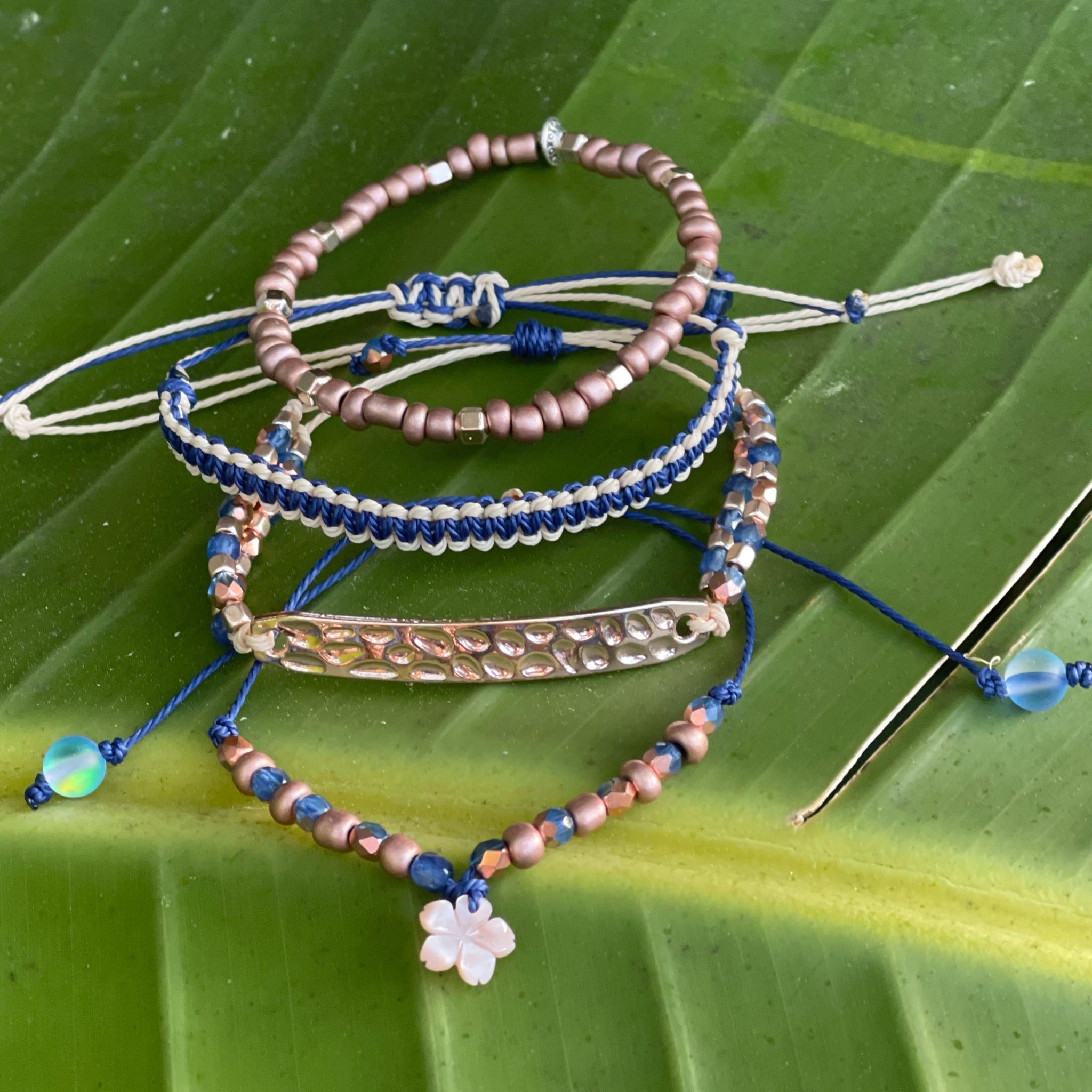 Navy & Rose Gold Arm Stack