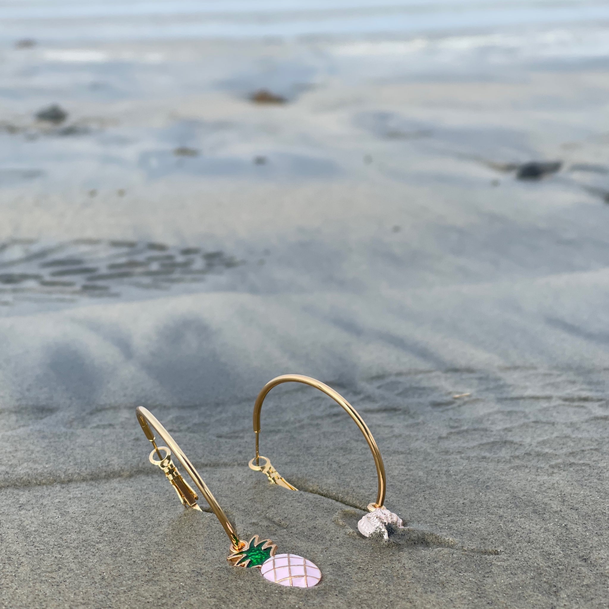 Mismatched Ocean Hoops