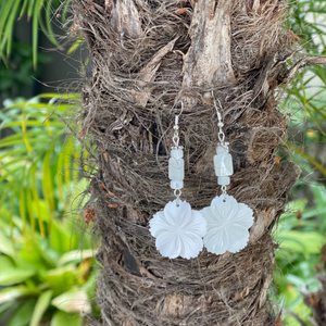 MOP White Flower Earrings