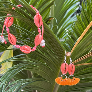 Coral Fan Earrings