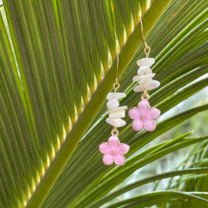 Pink Flower & MOP  Dangles