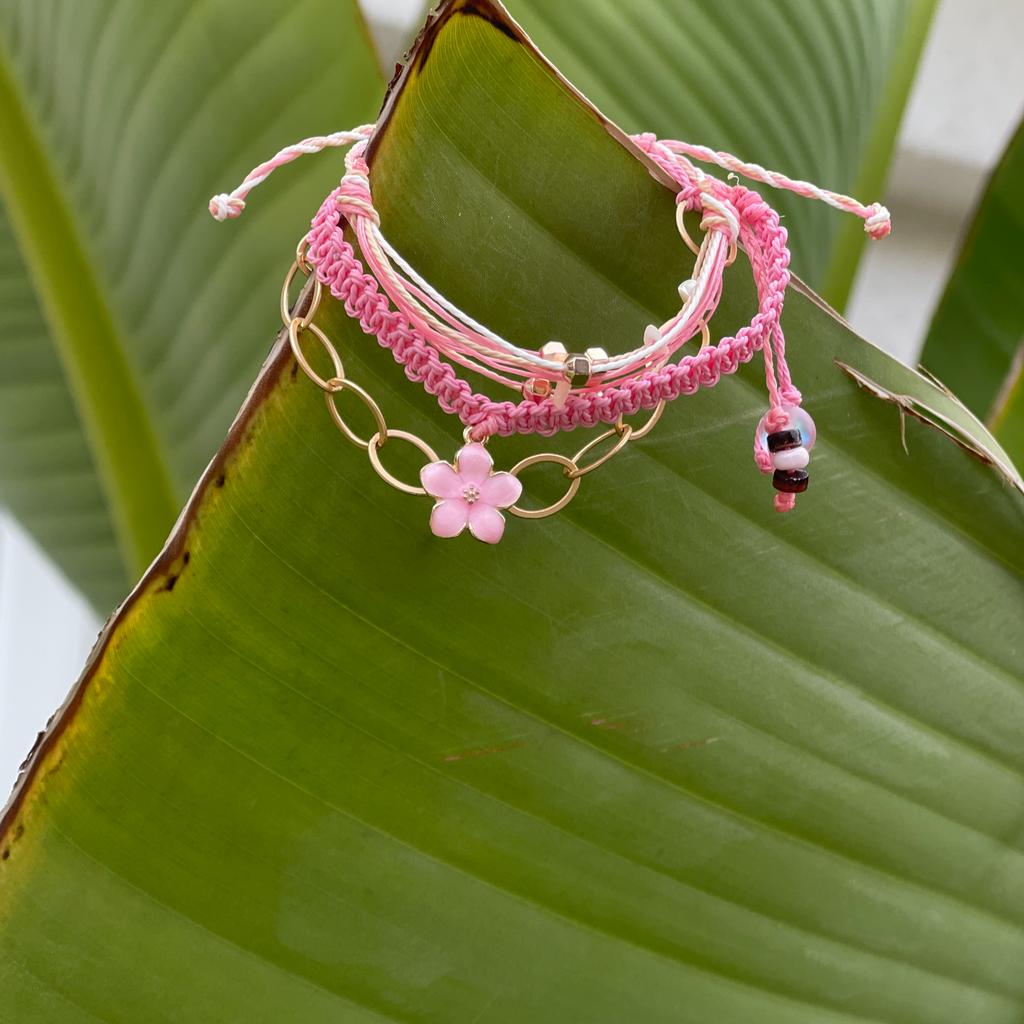 Pink HIbiscus Hula Arm Stack