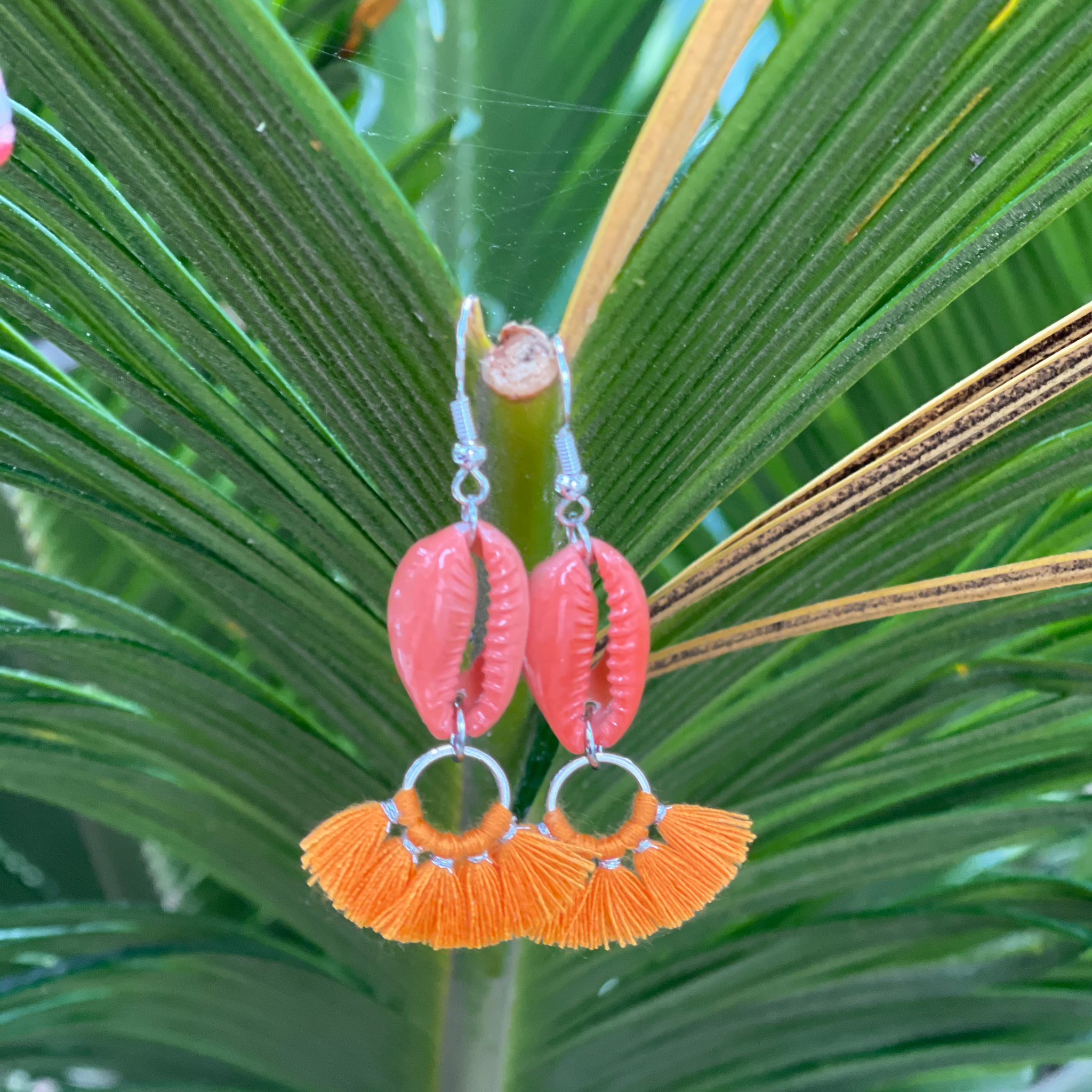 Coral Fan Earrings
