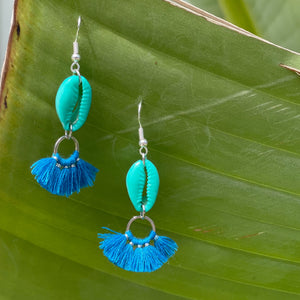 Blue/Turquoise Fan Earrings