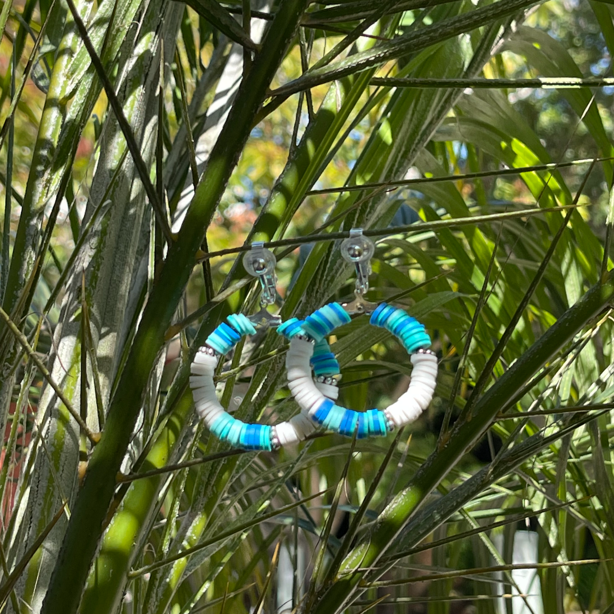 Blue Green Stripe Hoops