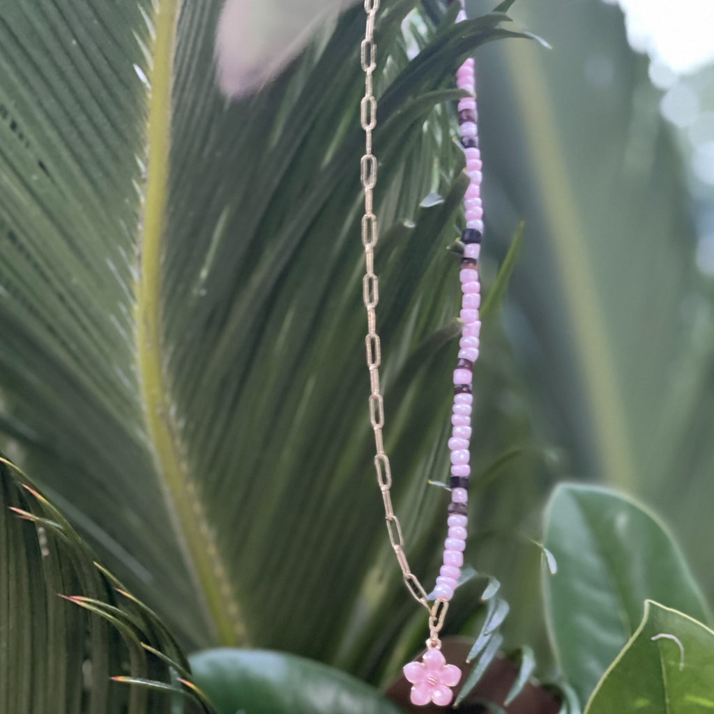 Pink Hibiscus Necklace