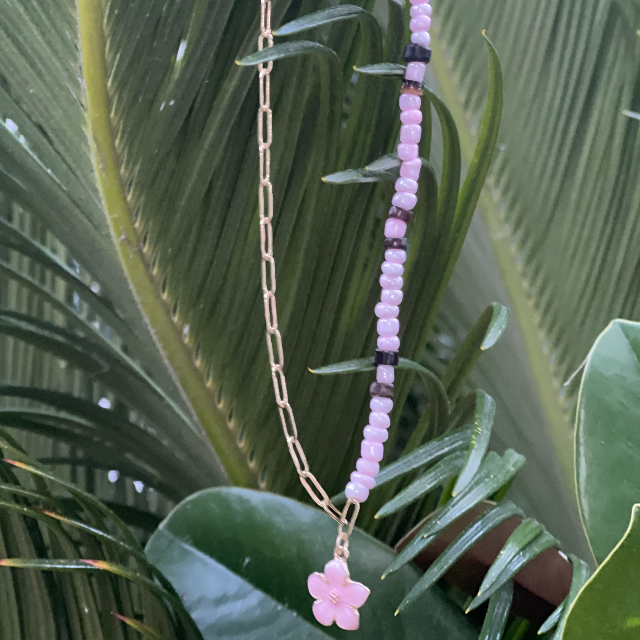 Pink Hibiscus Necklace