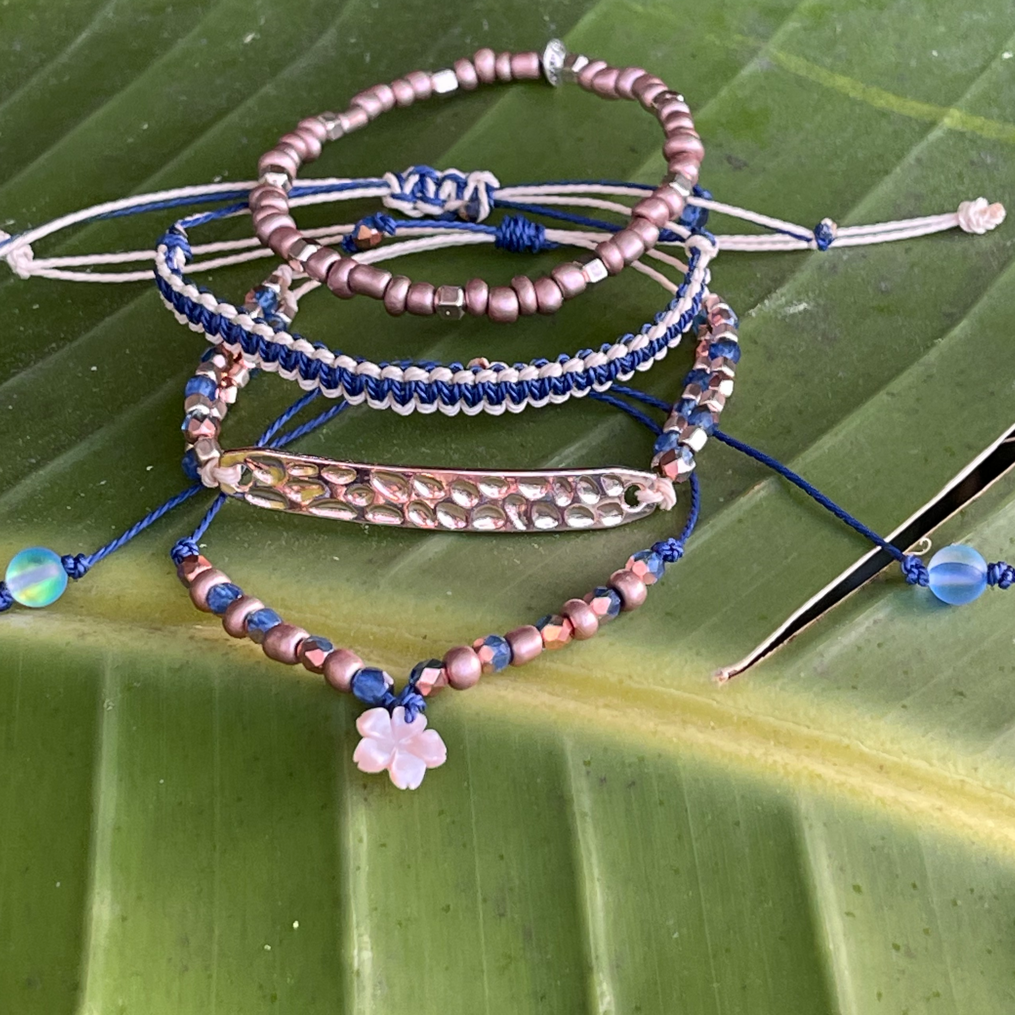 Navy & Rose Gold Arm Stack