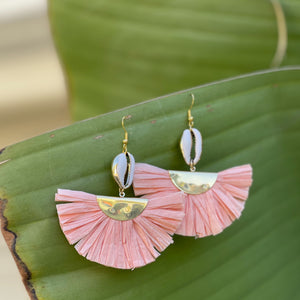 Peach Fan Earrings