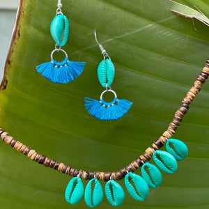 Blue/Turquoise Fan Earrings