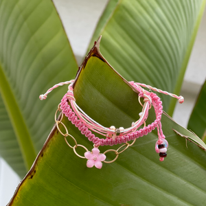 Pink HIbiscus Hula Arm Stack