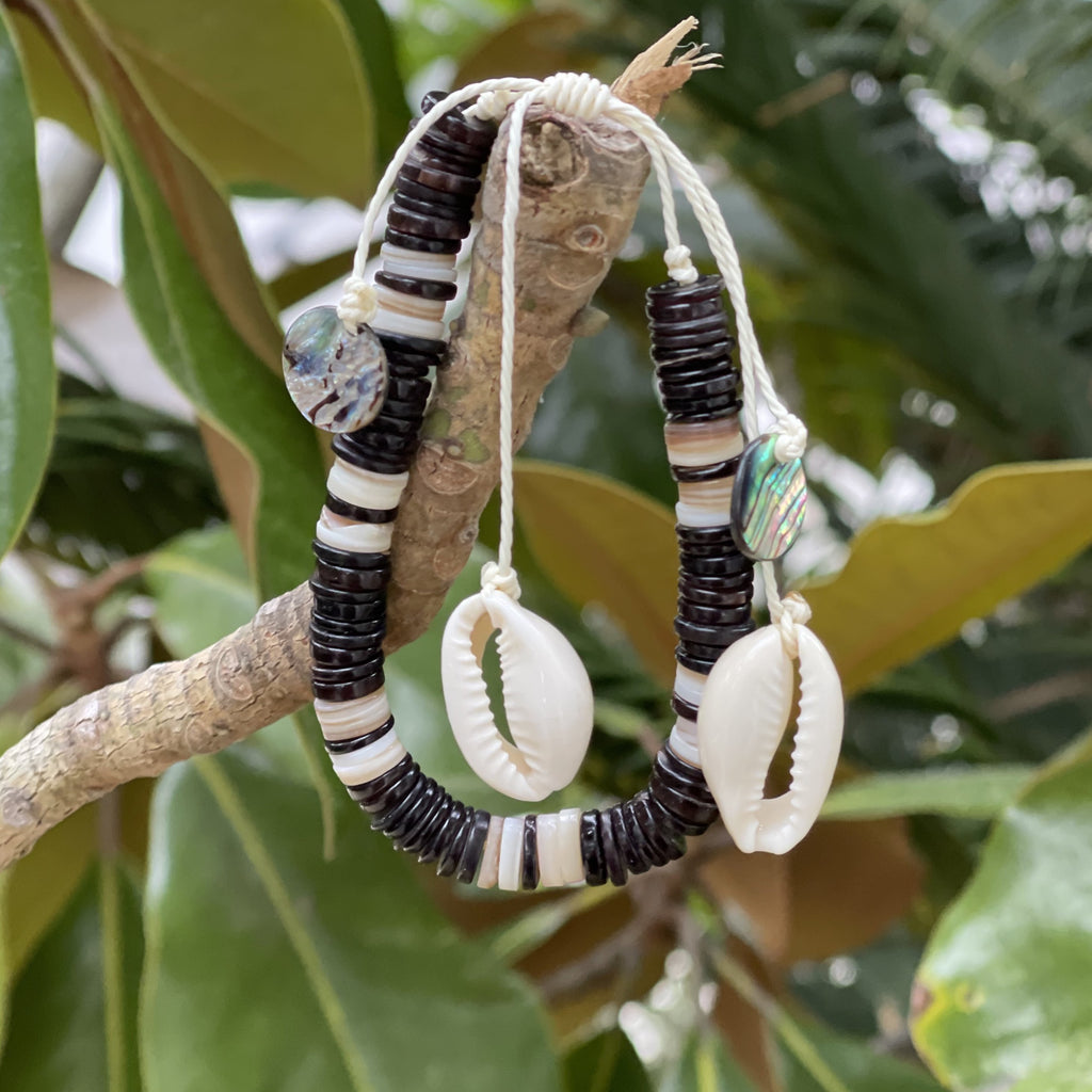Beachy Bracelet/Anklet/Necklace with Abalone and Shells