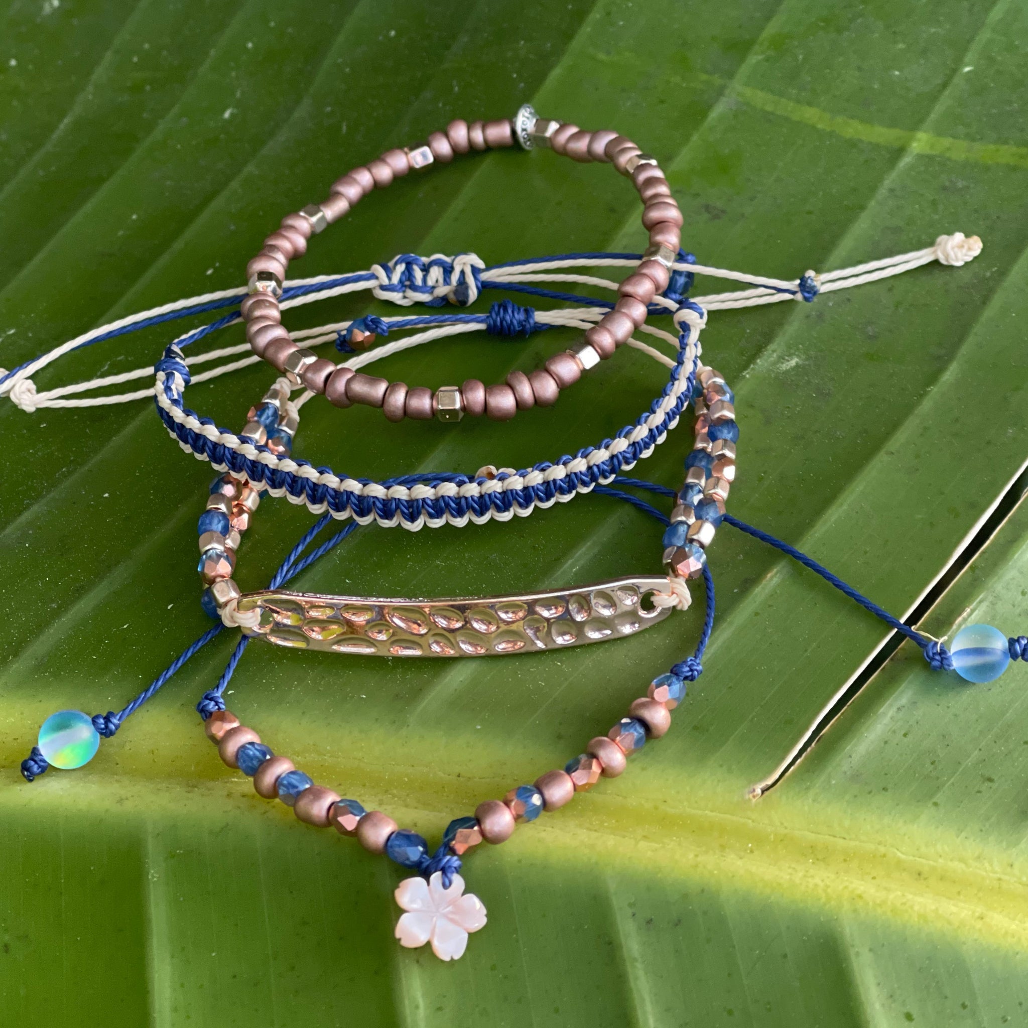 Navy & Rose Gold Arm Stack