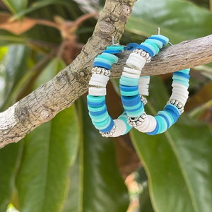 Blue Green Stripe Hoops
