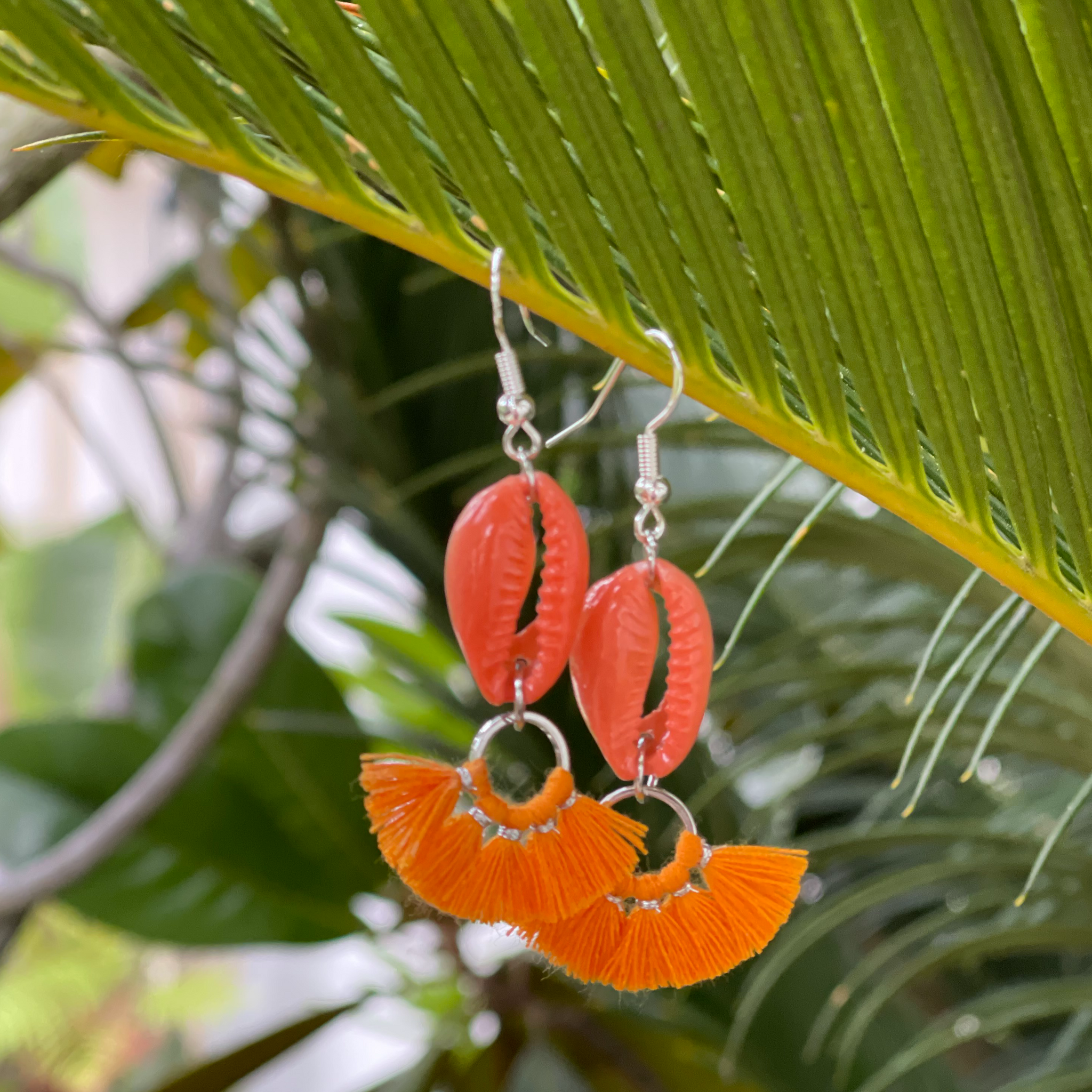 Coral Fan Earrings