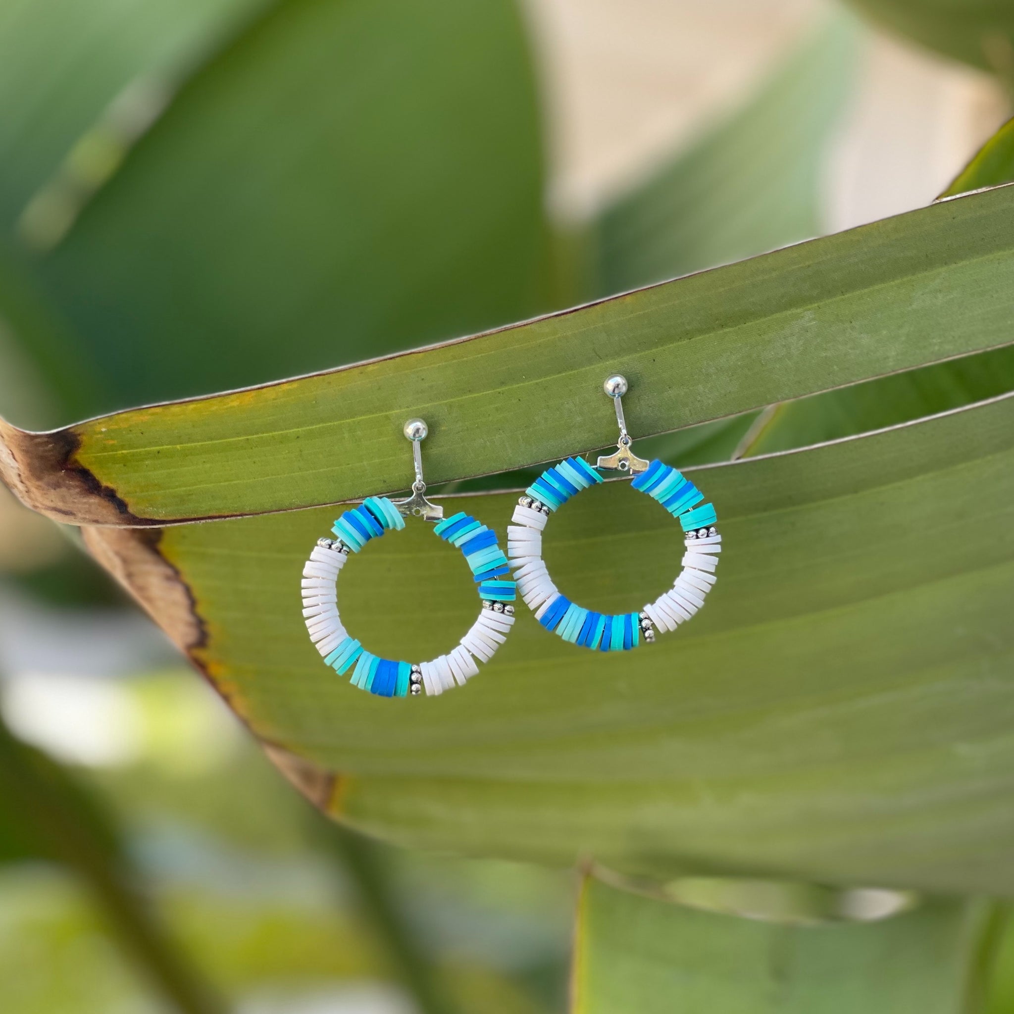Blue Green Stripe Hoops