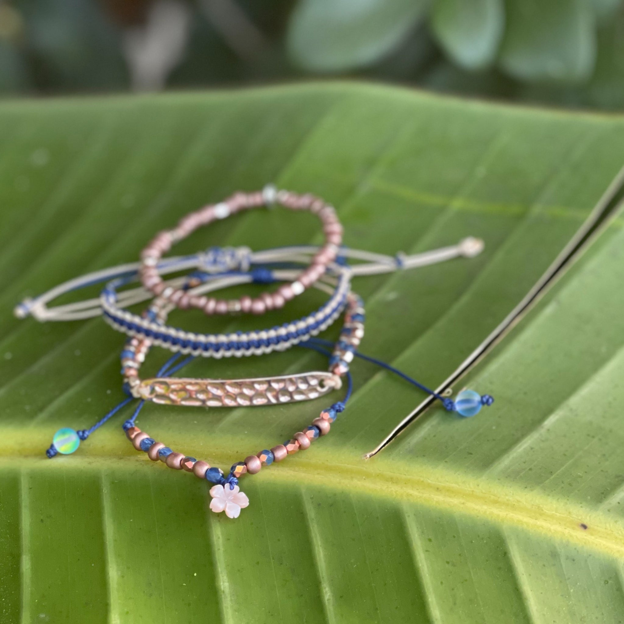 Navy & Rose Gold Arm Stack