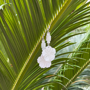 MOP White Flower Earrings
