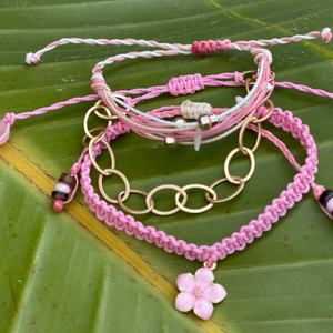 Pink HIbiscus Hula Arm Stack