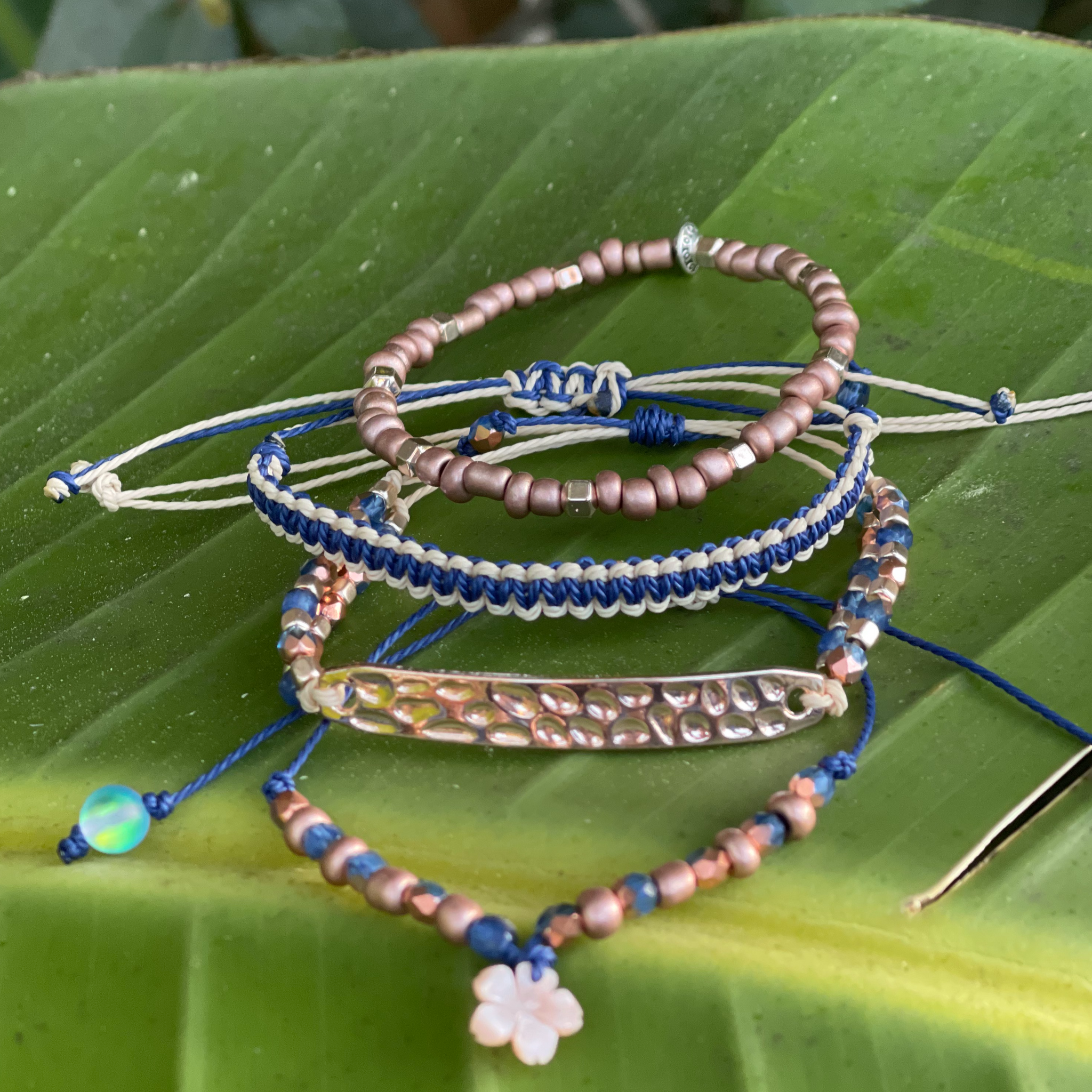Navy & Rose Gold Arm Stack