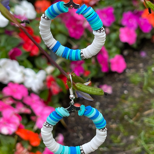 Blue Green Stripe Hoops