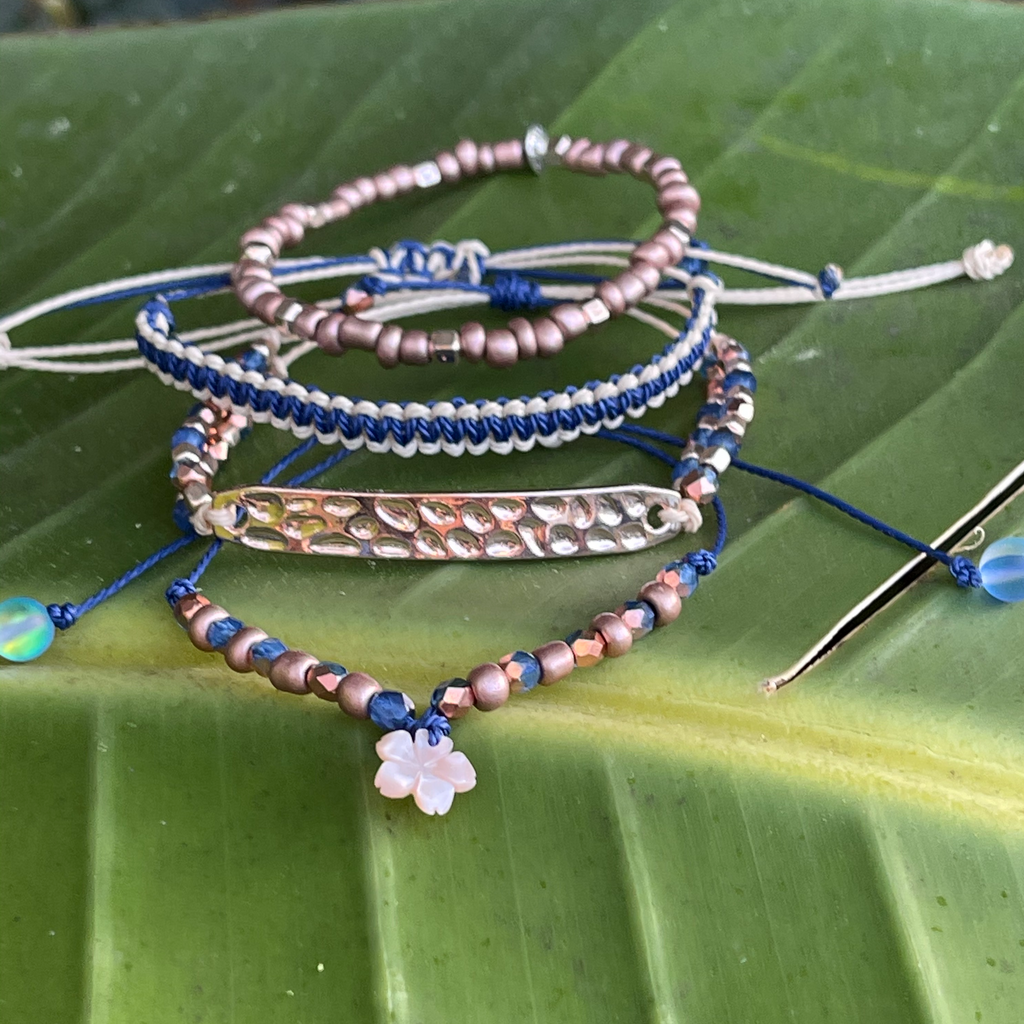 Navy & Rose Gold Arm Stack