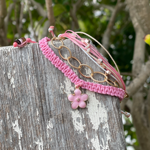 Pink HIbiscus Hula Arm Stack