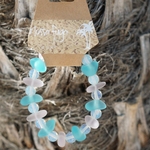 Pink and Blue Pebble Bracelet