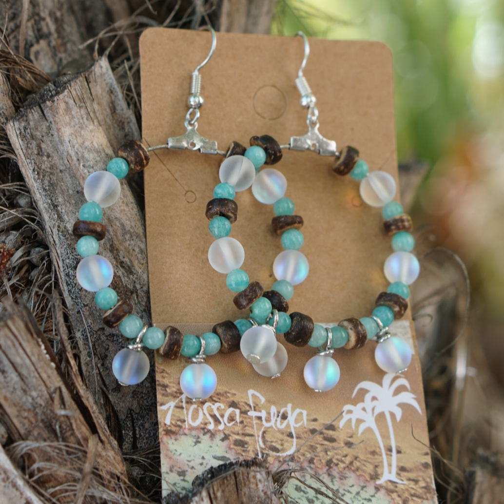 Coco and Fused Glass Hoops