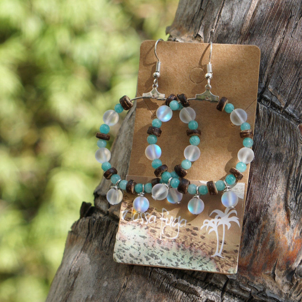 Coco and Fused Glass Hoops