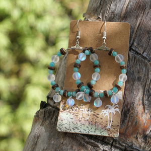 Coco and Fused Glass Hoops