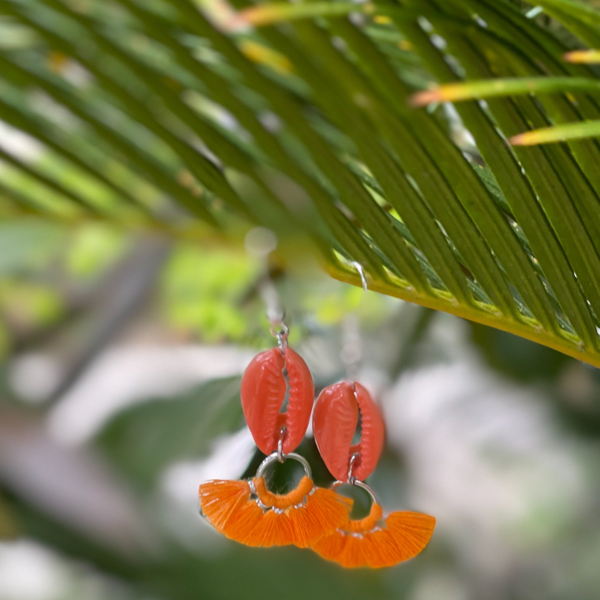 Coral Fan Earrings
