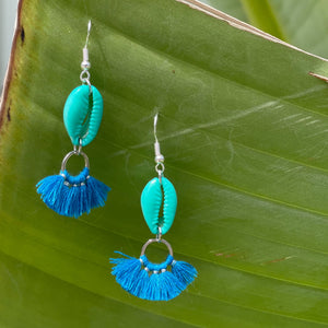 Blue/Turquoise Fan Earrings