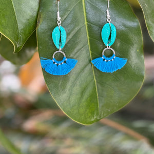 Blue/Turquoise Fan Earrings
