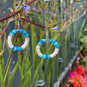 Blue Green Stripe Hoops