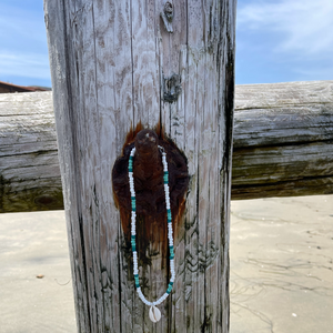 Green and White Striped Necklace/Anklet/Bracelet