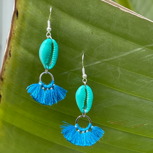Blue/Turquoise Fan Earrings