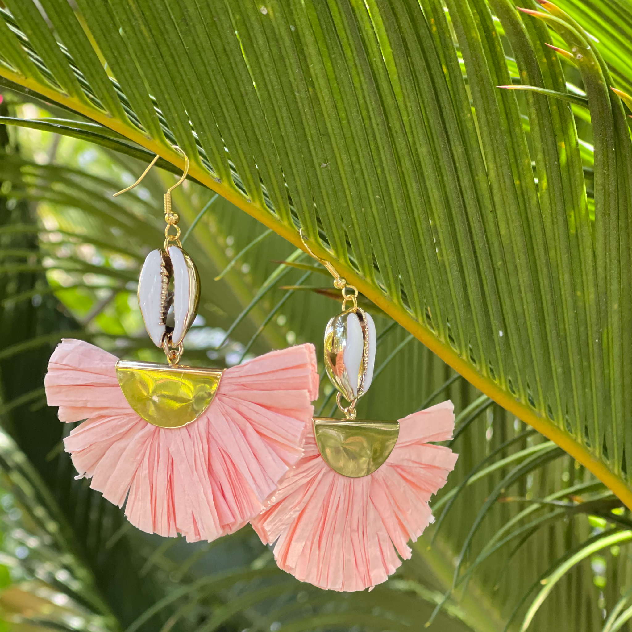 Peach Fan Earrings