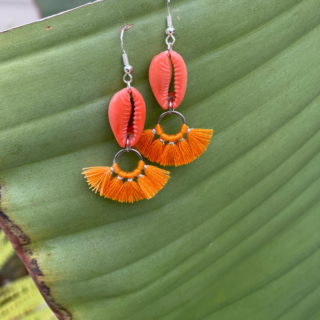 Coral Fan Earrings
