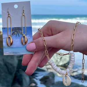Gold Paperclip Necklace with Puka or Charms