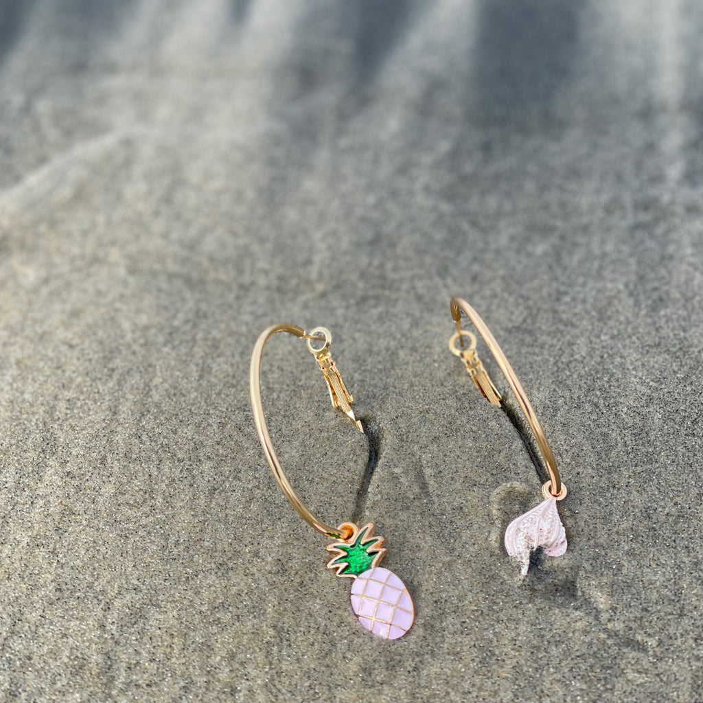 Mismatched Ocean Hoops