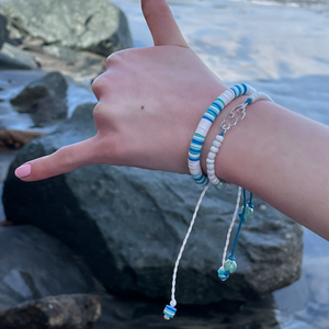 Blue Green Striped Bracelet